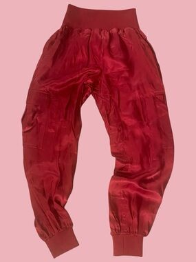 Cinq à Sept Guille’s Cargo Twill Satin Cargo joggers Rosewood Pants Size XS / S